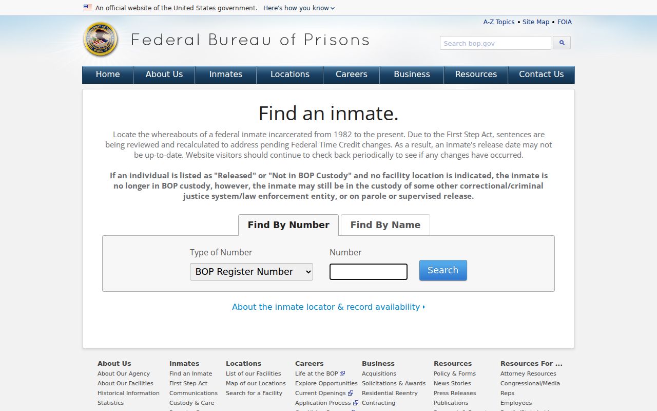 Federal custody search related to Ochiltree County arrest history