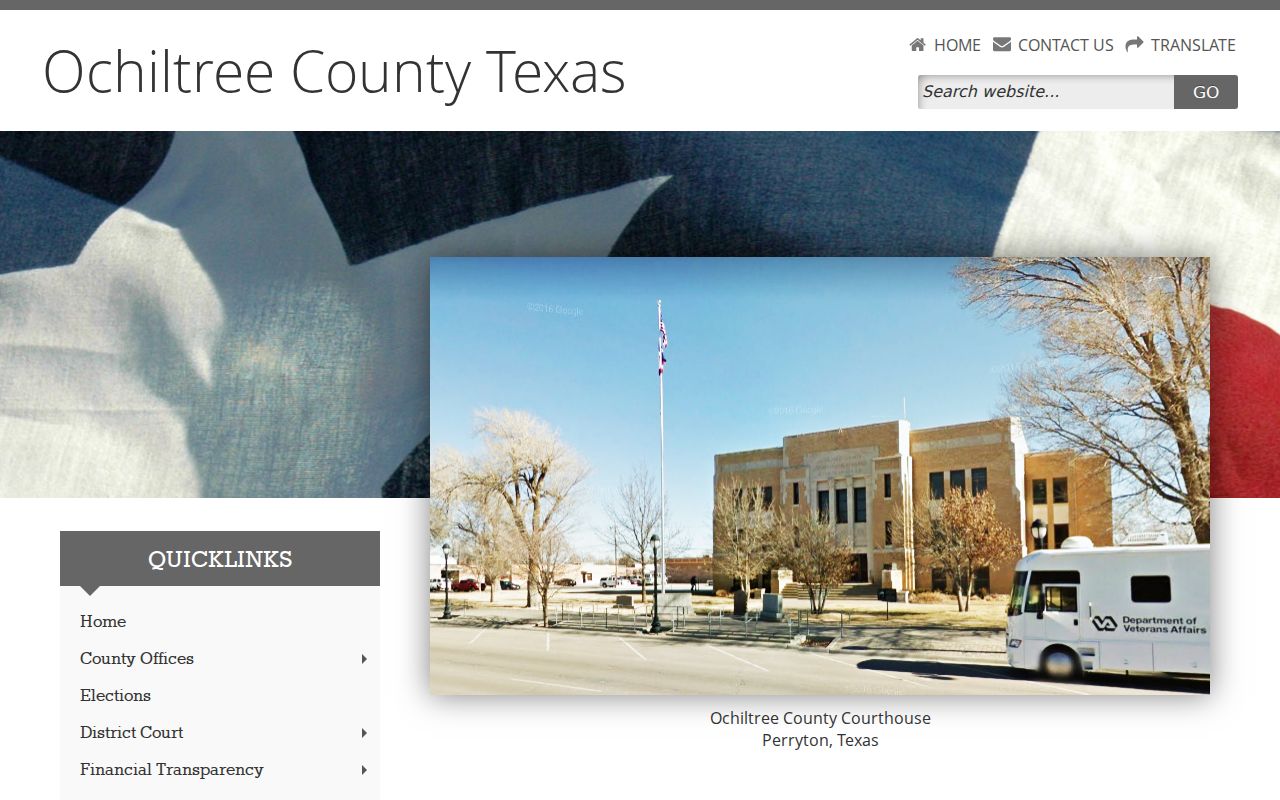 Ochiltree County criminal history government records entry page