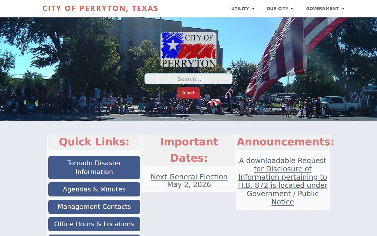 Perryton criminal history records and official city government entry point