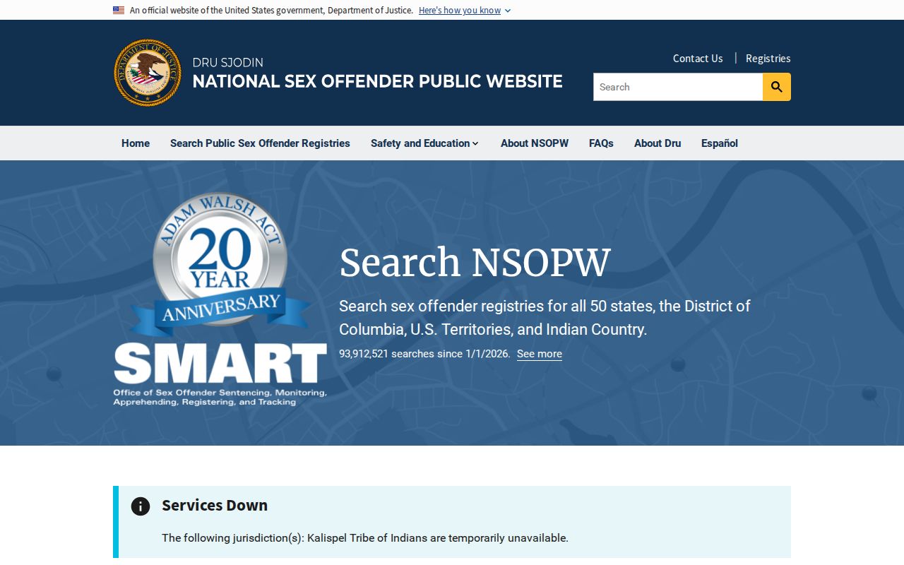 Ochiltree County sex offender check through the national NSOPW search